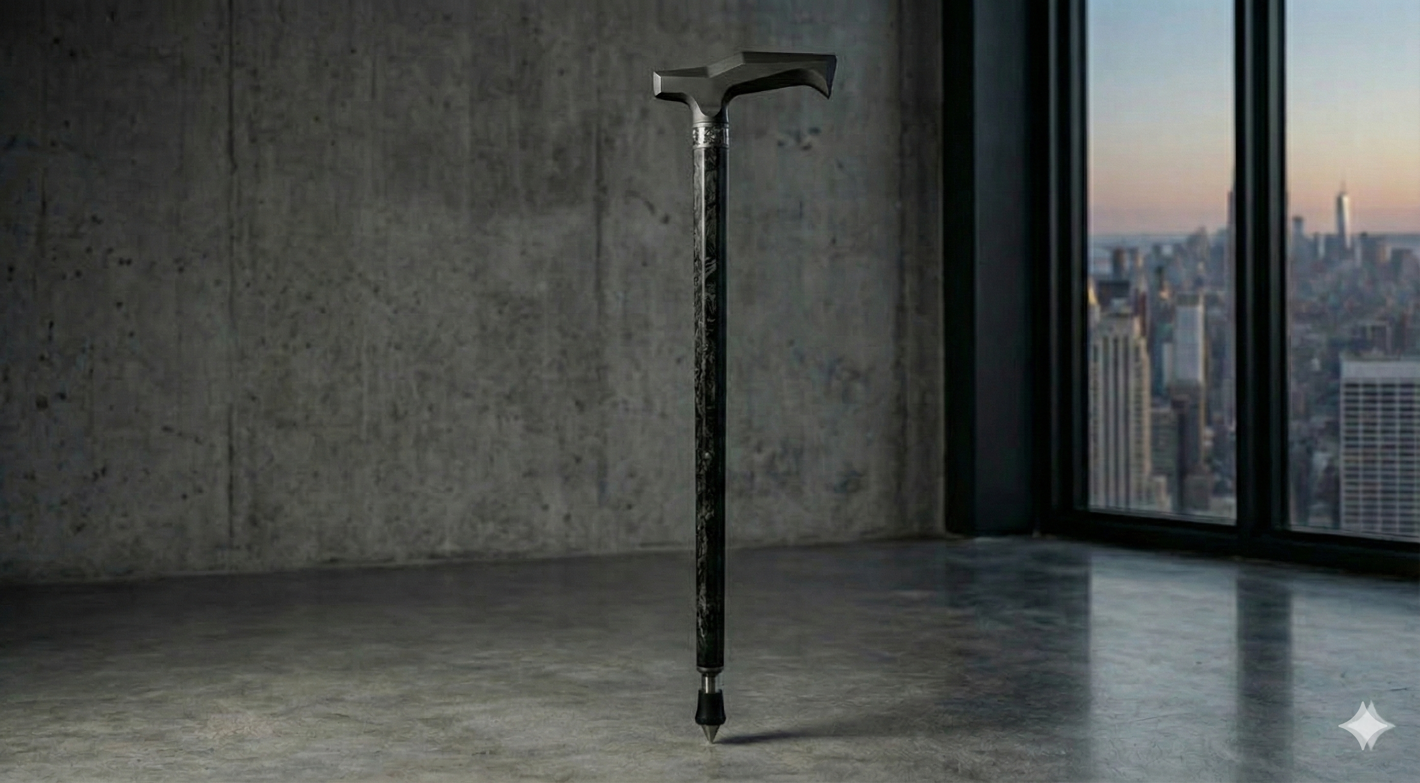 The Forged Brutalist walking stick