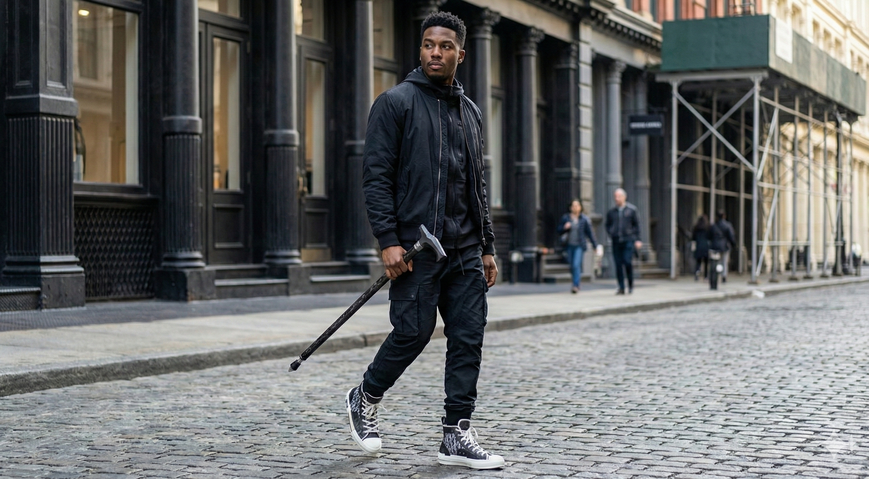 Walking with confidence on New York City cobblestones